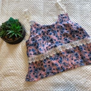 Charlotte Russe Floral Lace Crop Top